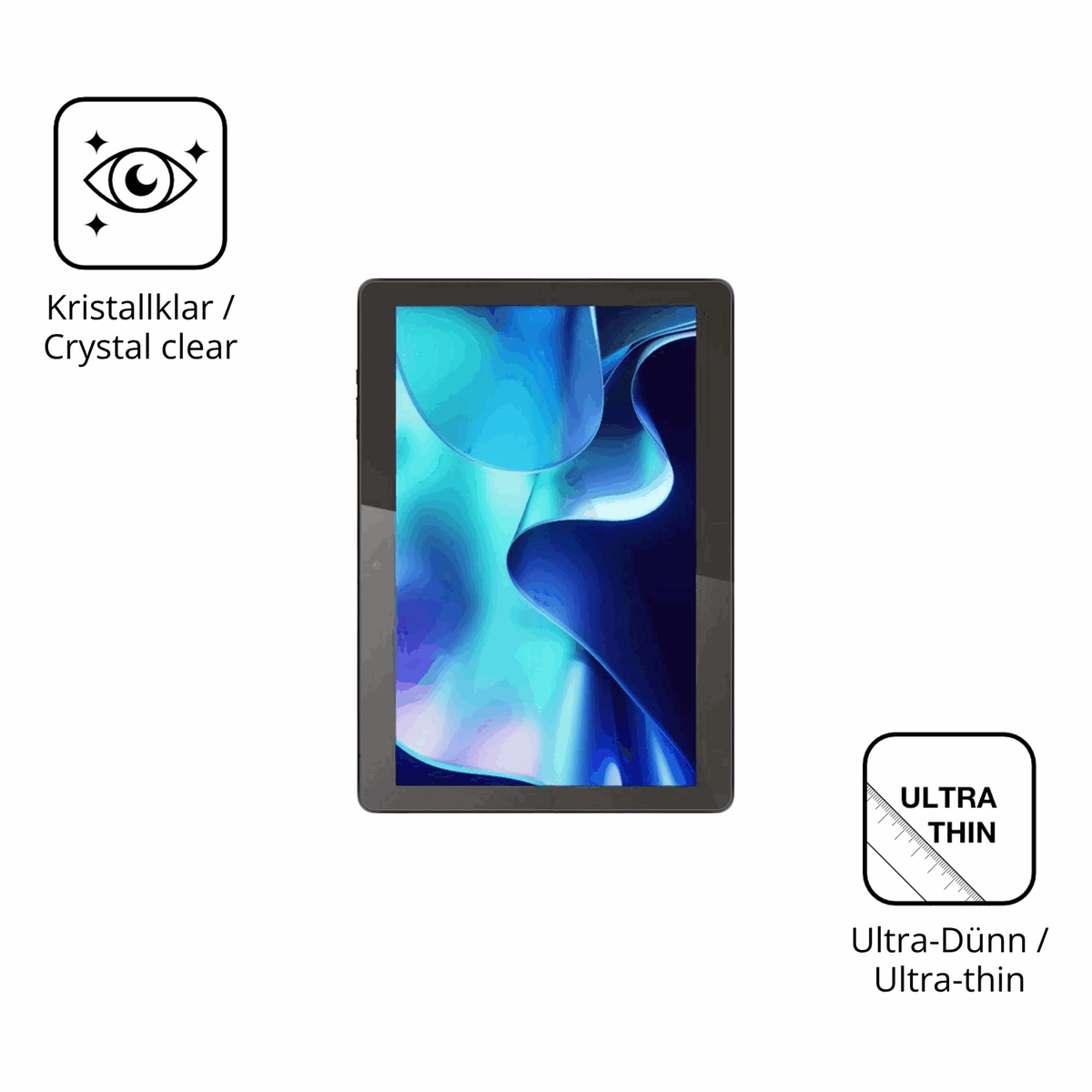 2x Schutzfolie klar für Logicom Tab 134 Display-Schutzfolie
