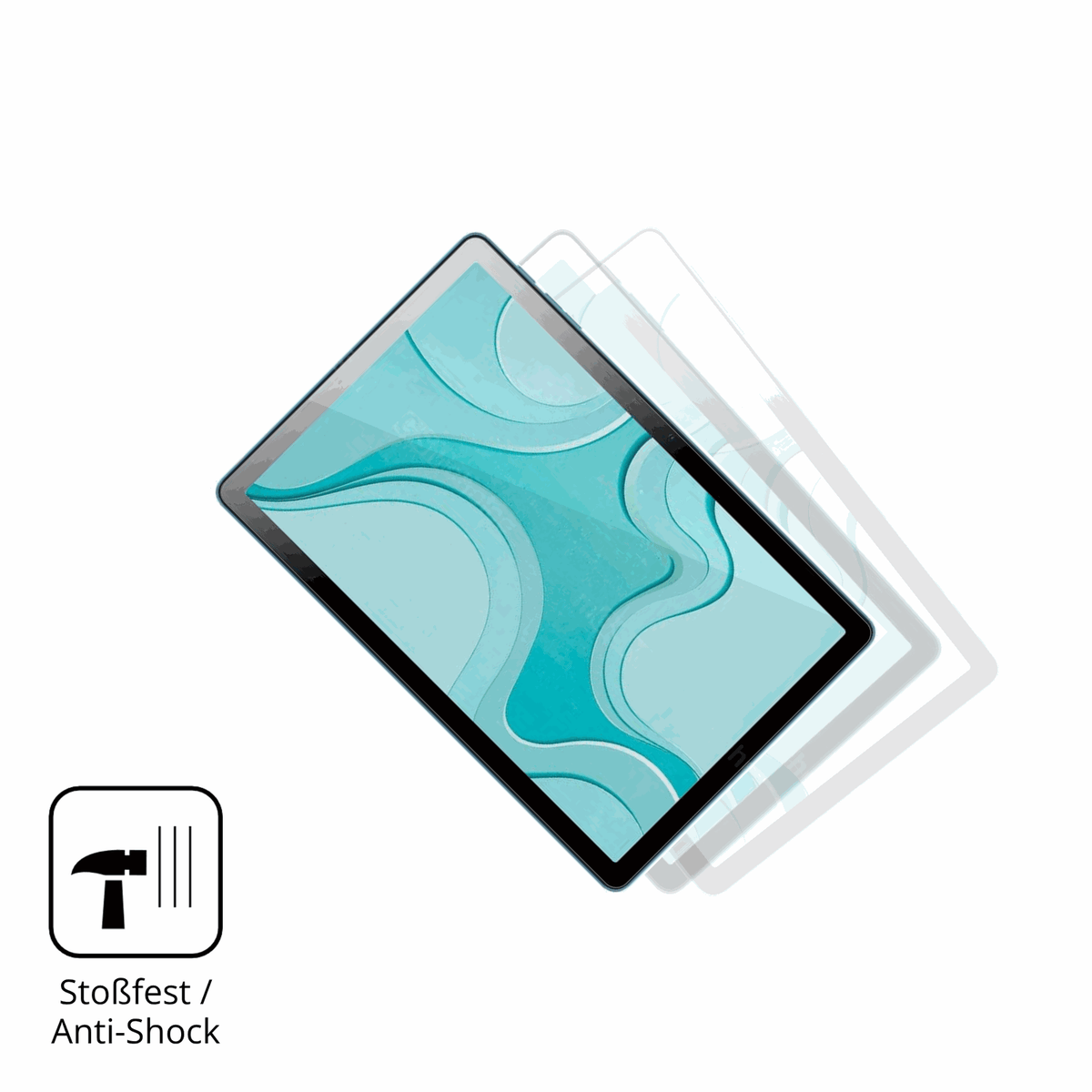 2x 9H Schutzfolie für Logicom Tab Fold 10 Panzerfolie