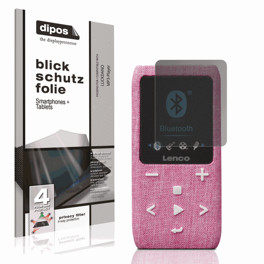Blickschutzfolie von dipos passend für LUCKDANO MP3-Player, präziser Zuschnitt und blasenfrei montiert