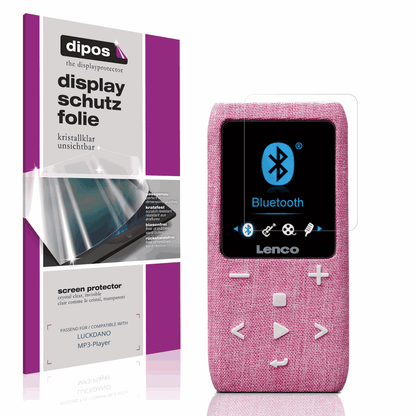 Klare Displayschutzfolie von dipos passend für LUCKDANO MP3-Player, präziser Zuschnitt und blasenfrei montiert