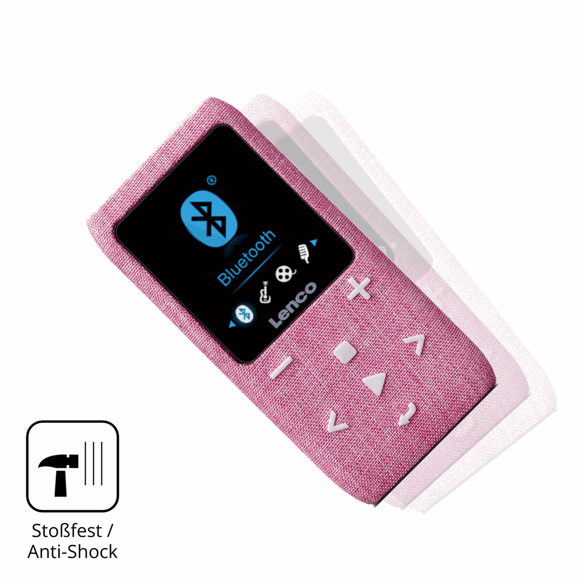 Schutz gegen Kratzer auf dem LUCKDANO MP3-Player Glas durch Schlüssel, Stöße gegen die Tischkante oder Stürze