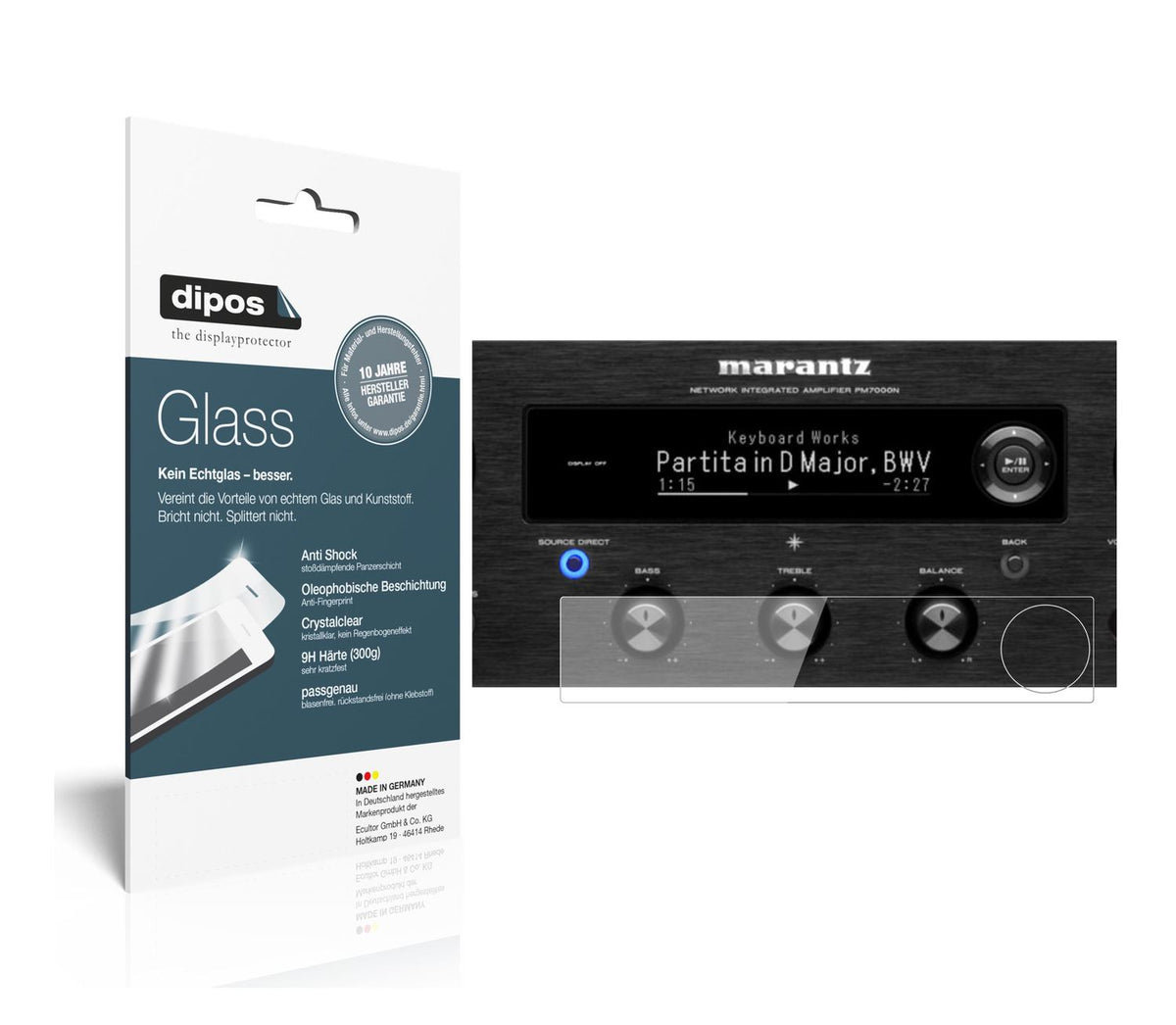 1x 9H Schutzfolie für Marantz PM7000N Panzerfolie