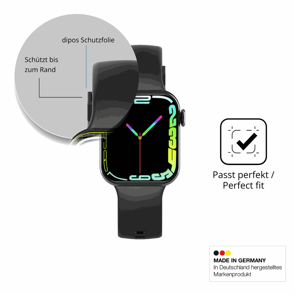 Schutzfolie mit optimaler Passform, zur Verwendung mit Hüllen geeignet