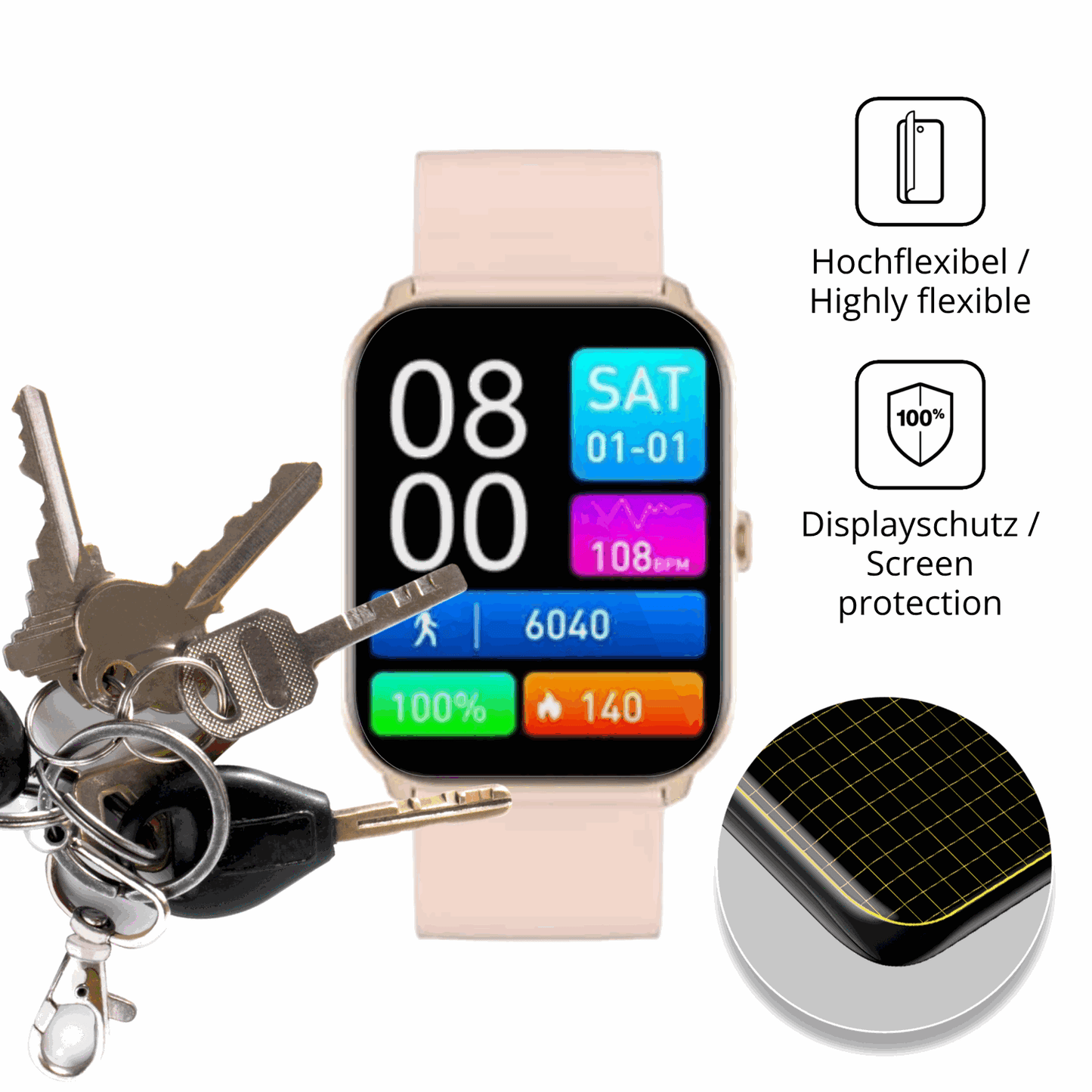 dipos Displayschutz für MaxCom FW36, transparente Oberfläche, geringe Dicke und perfekte Passform