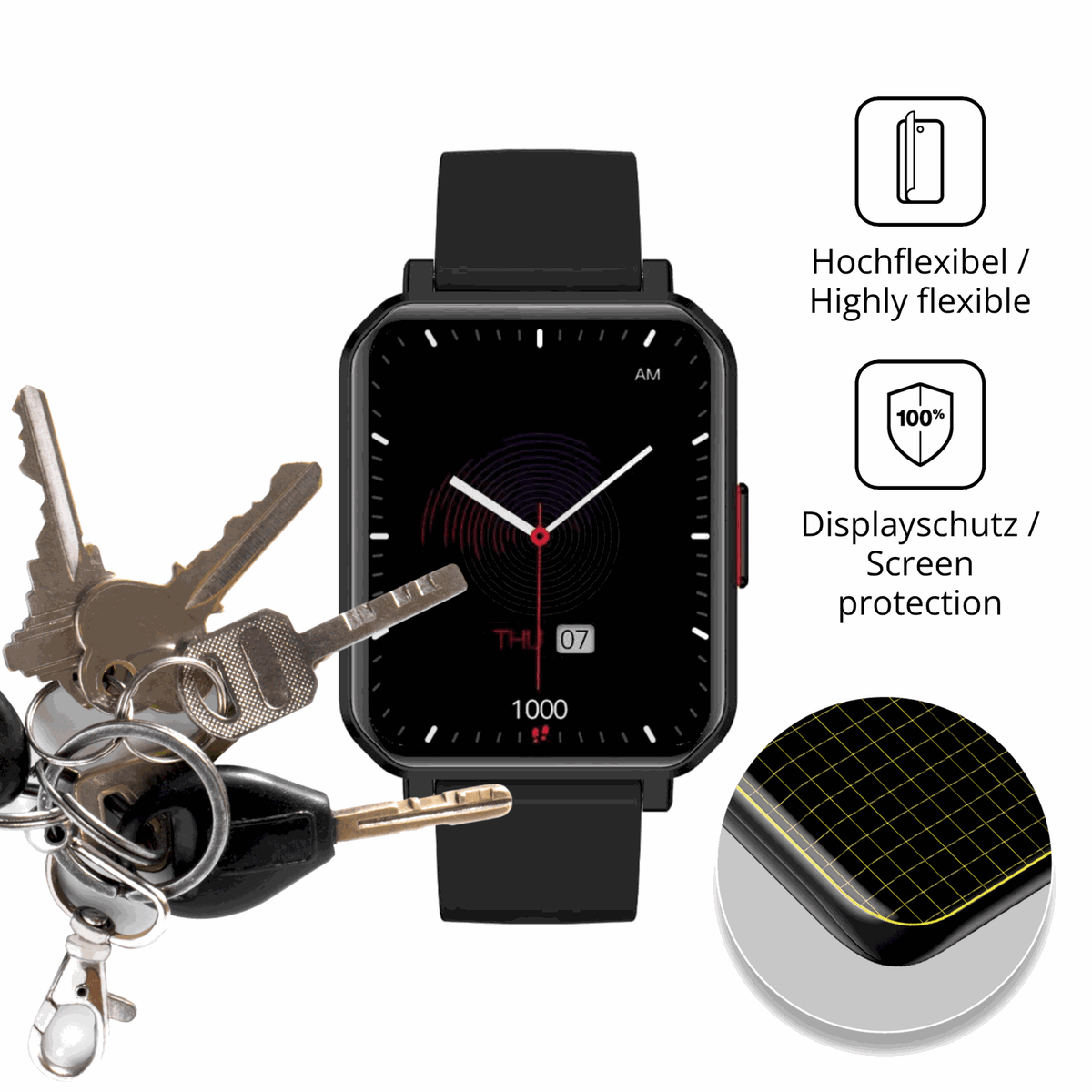 dipos Displayschutz für MaxCom FW56 Carbon Pro, transparente Oberfläche, geringe Dicke und perfekte Passform