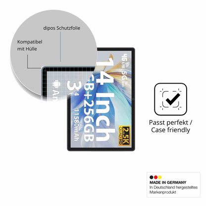 Schutzfolie mit optimaler Passform, zur Verwendung mit Hüllen geeignet