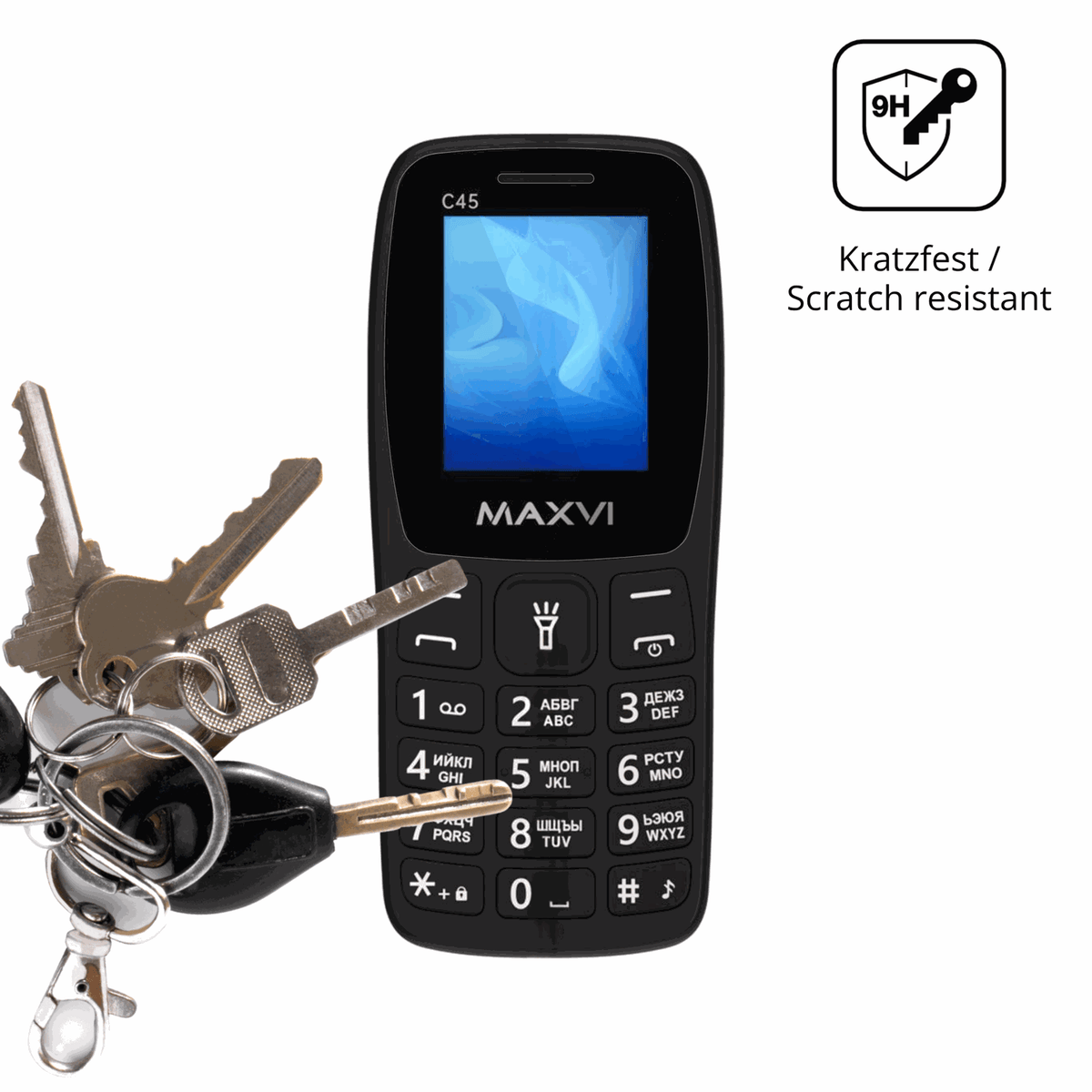 dipos Displayschutz für Maxvi C45, transparente Oberfläche, perfekte Passform auch für die Rundungen