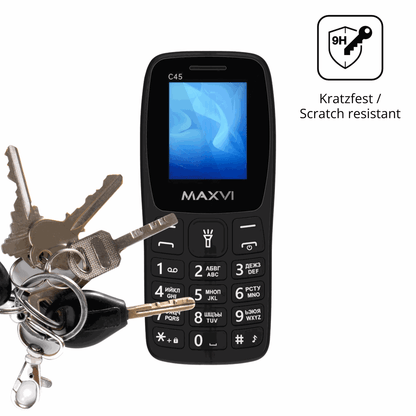 dipos Displayschutz für Maxvi C45, transparente Oberfläche, perfekte Passform auch für die Rundungen
