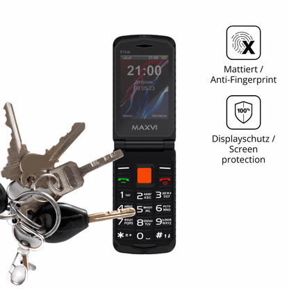 dipos Displayschutz für Maxvi E10ds, mattierte Oberfläche, Blickschutzfilter und perfekter Passform