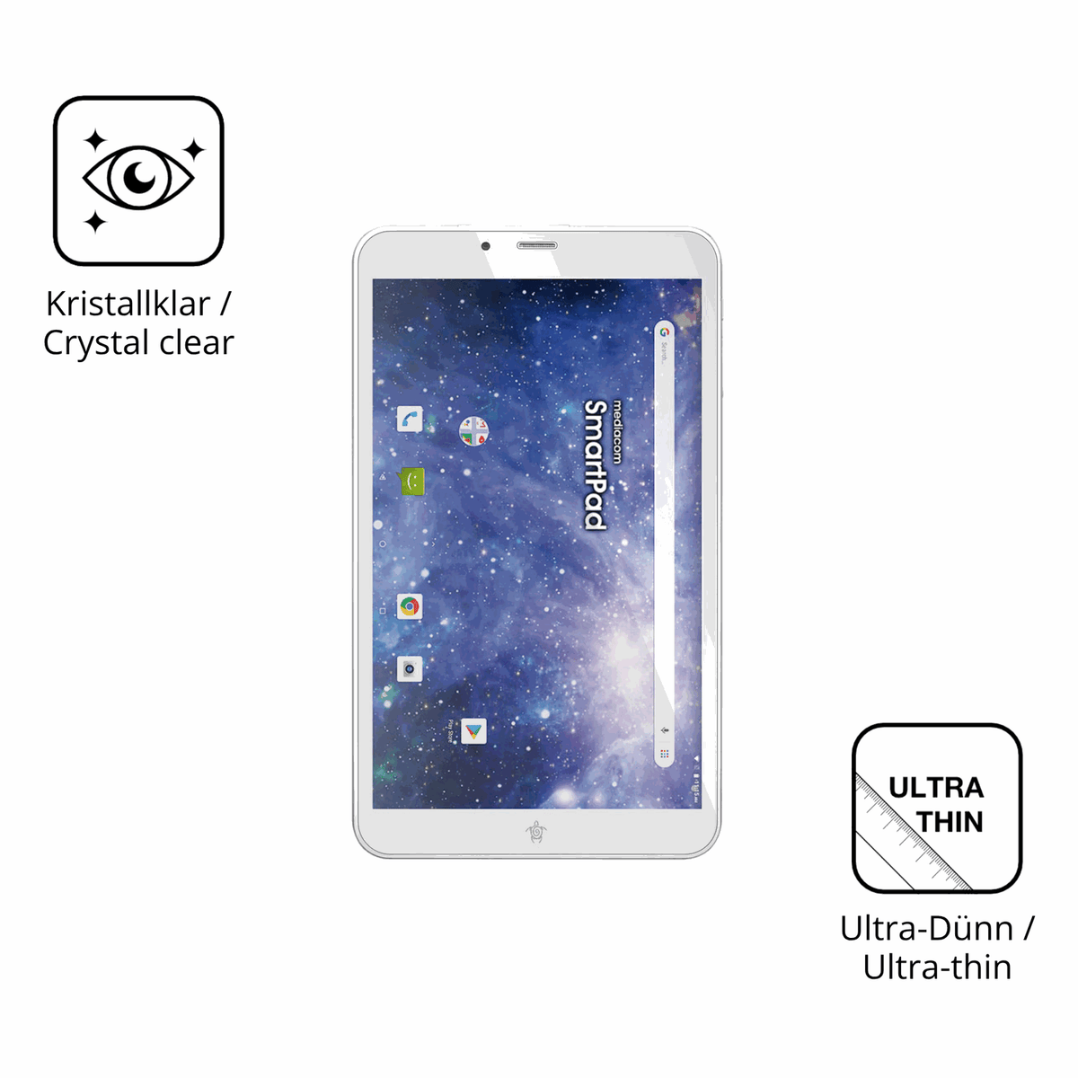 Dünne und klare Folie passend zugeschnitten für Mediacom SmartPad YIO 8
