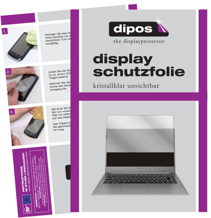Klare Displayschutzfolie von dipos passend für Medion Akoya S15449, präziser Zuschnitt und blasenfrei montiert