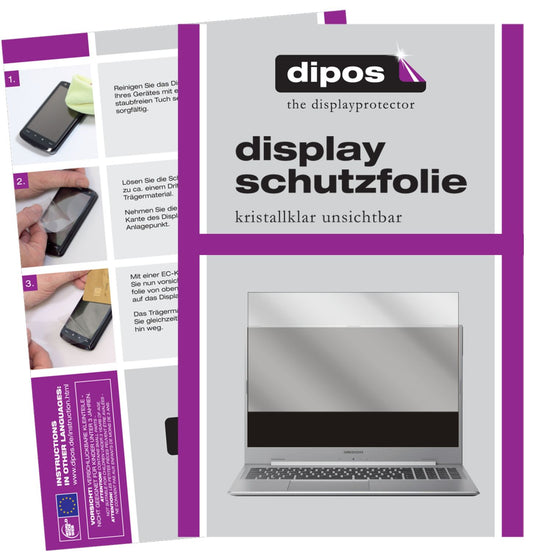 Klare Displayschutzfolie von dipos passend für Medion Akoya S17404, präziser Zuschnitt und blasenfrei montiert