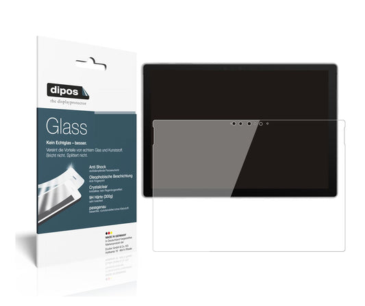 Klare Displayschutzfolie von dipos passend für Microsoft Surface Pro 7 Plus, 9H kratzfest und blasenfrei montiert
