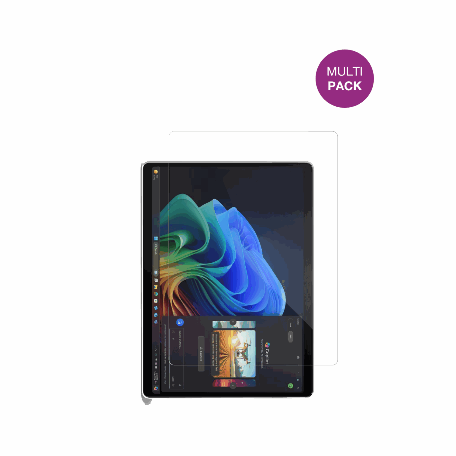 MicrosoftSurface Pro Copilot Plus mit aufgebrachter dipos Displayschutzfolie, glasklare Darstellung ohne Einschränkungen