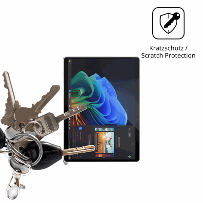 Schutz gegen Kratzer auf dem Microsoft Surface Pro Copilot Plus Glas durch Schlüssel oder Ähnliches