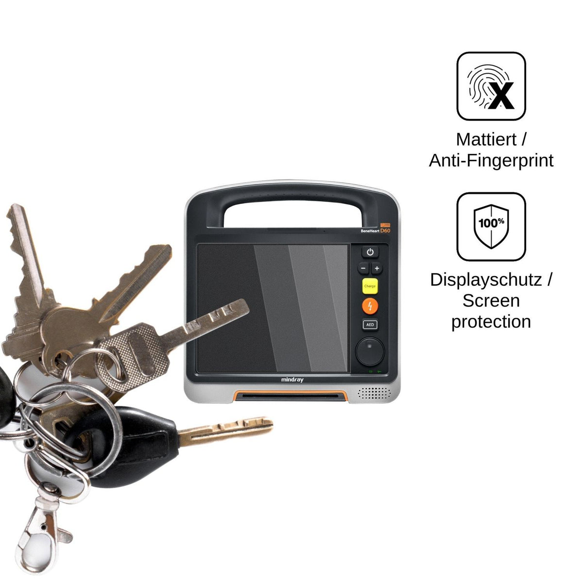 Blickschutzfolie für Mindray Beneheart D60 matt Schutzfolie Privacy