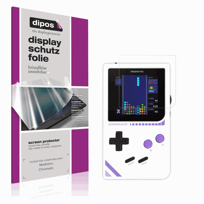 Klare Displayschutzfolie von dipos passend für Modretro Chromatic, präziser Zuschnitt und blasenfrei montiert