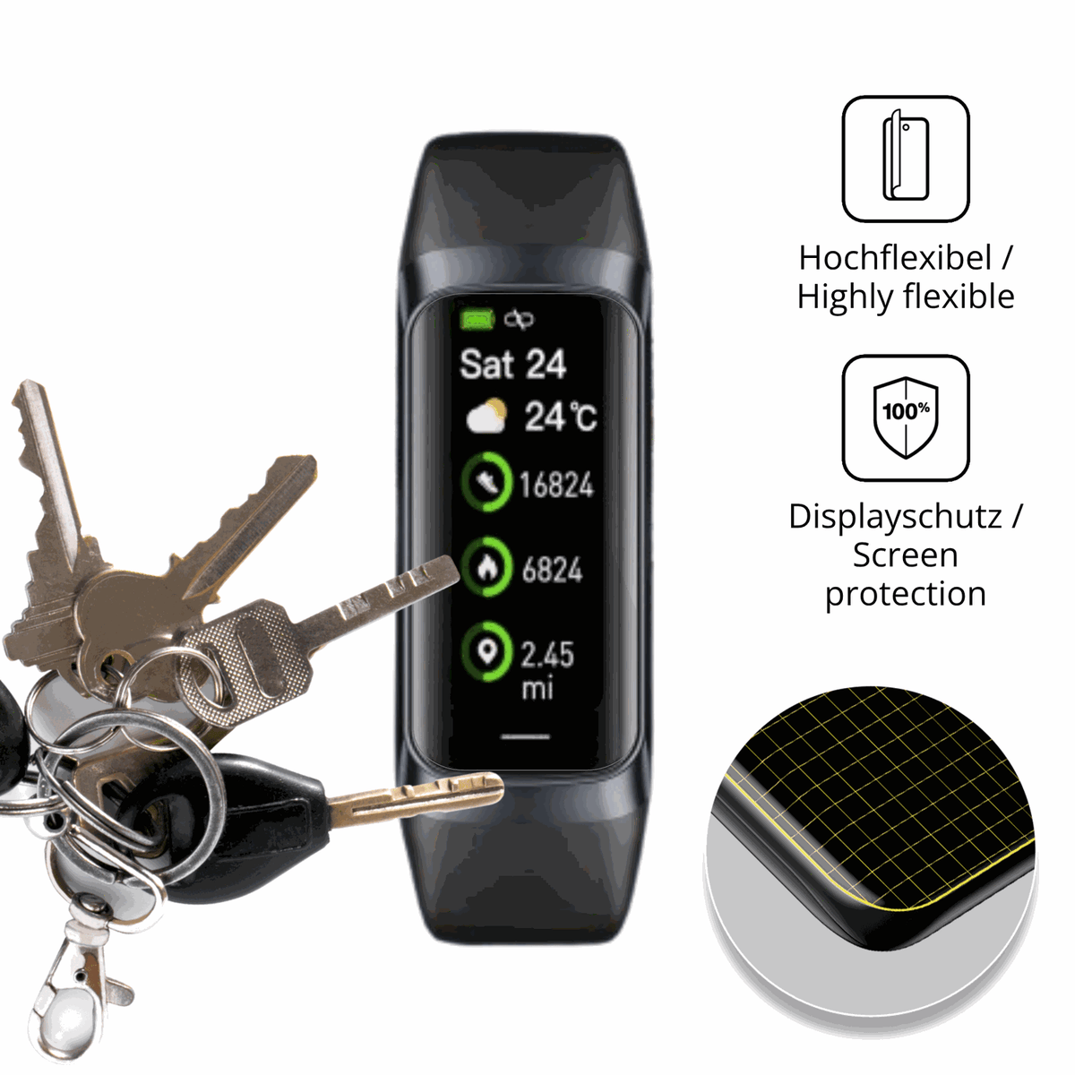 dipos Displayschutz für MORELOCO C60, transparente Oberfläche, geringe Dicke und perfekte Passform