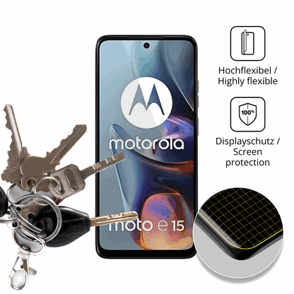 dipos Displayschutz für Motorola E15, transparente Oberfläche, geringe Dicke und perfekte Passform