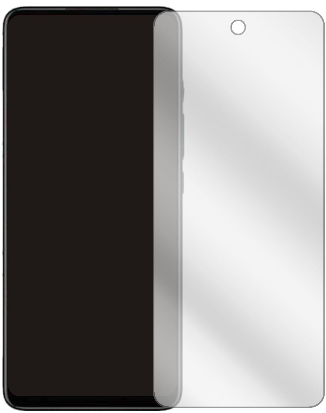 MotorolaE30 mit aufgebrachter dipos Displayschutzfolie, glasklare Darstellung ohne Einschränkungen
