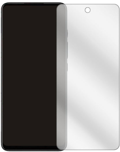 MotorolaE30 mit aufgebrachter dipos Displayschutzfolie, glasklare Darstellung ohne Einschränkungen