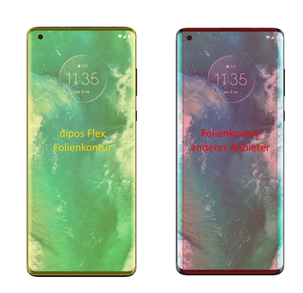 3x 3D Full Cover Schutzfolie für Motorola Edge