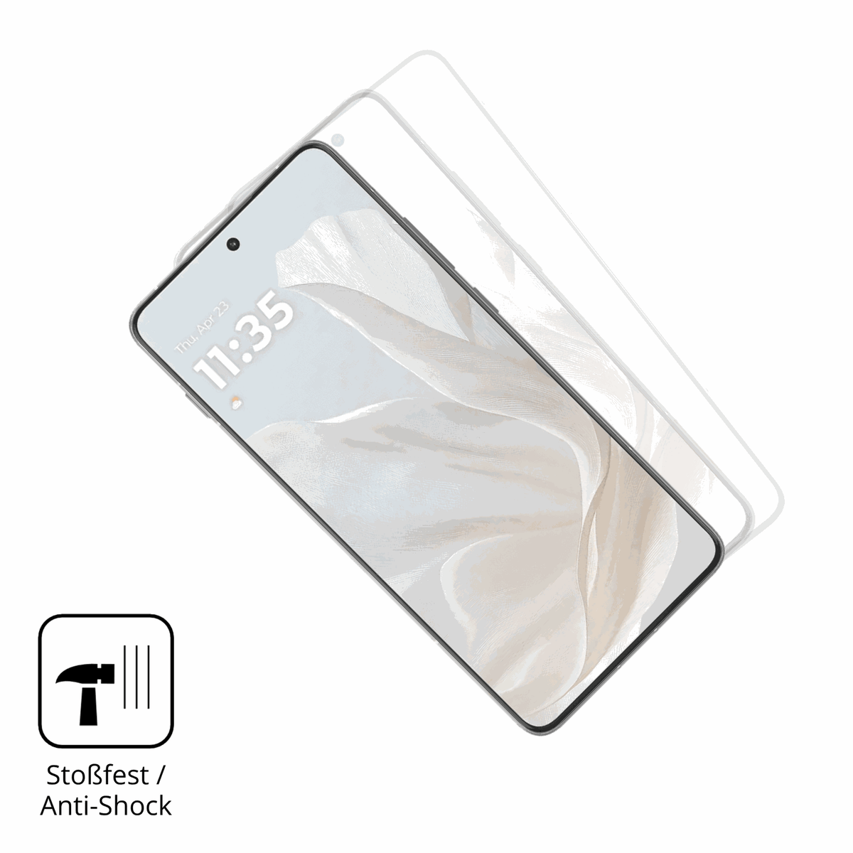 Schutz gegen Kratzer auf dem Motorola Edge 70 Cloud Dancer Glas durch Schlüssel, Stöße gegen die Tischkante oder Stürze