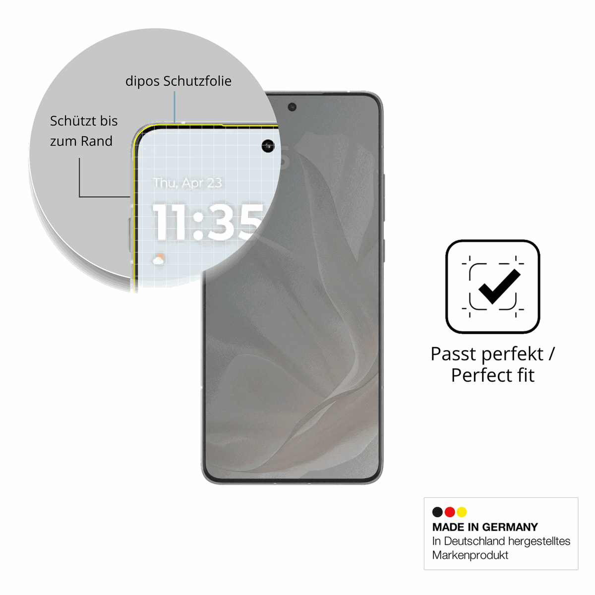 Schutz gegen Kratzer auf dem Motorola Edge 70 Cloud Dancer Glas durch Schlüssel, Stöße gegen die Tischkante oder Stürze
