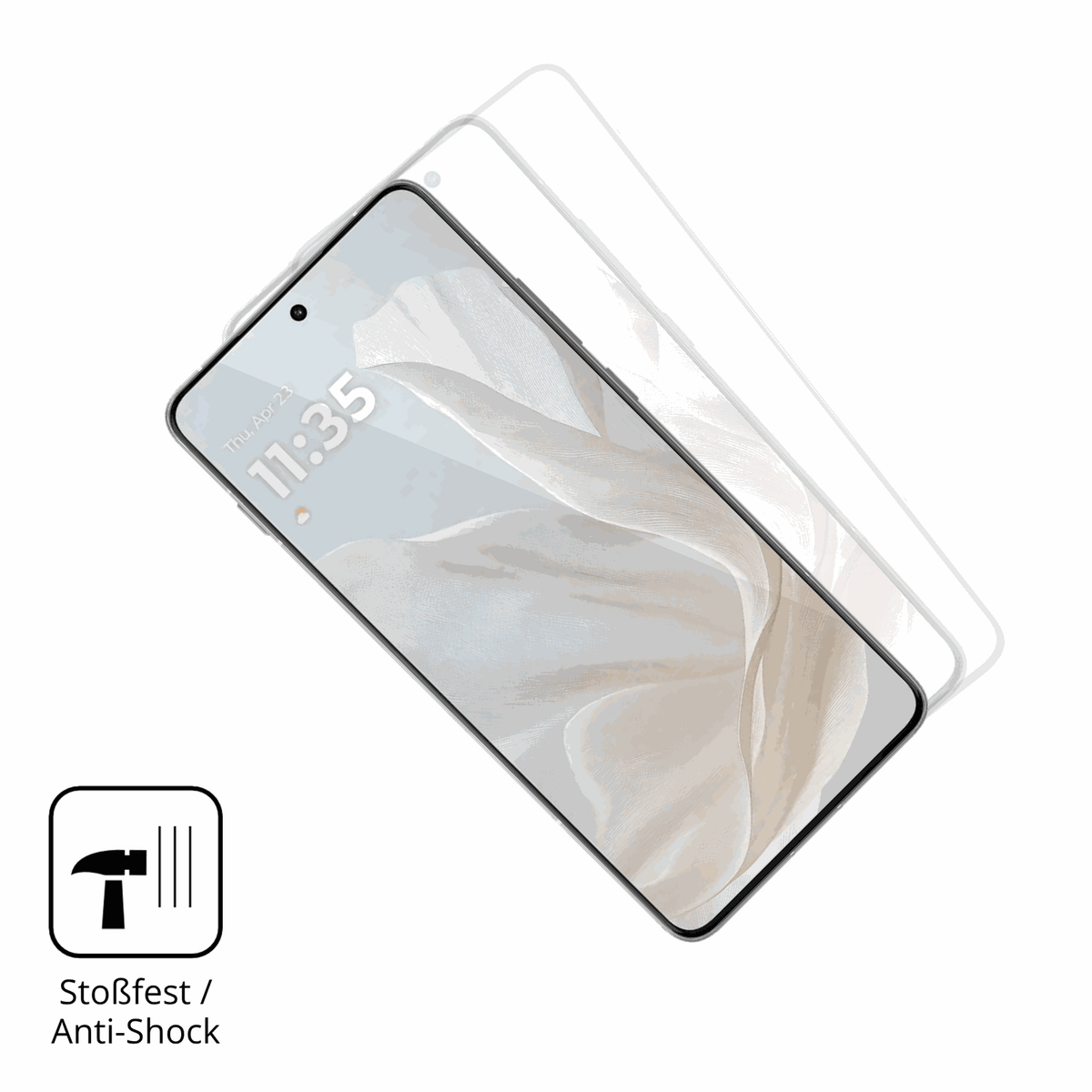 Schutz gegen Kratzer auf dem Motorola Edge 70 Cloud Dancer Glas durch Schlüssel oder Ähnliches