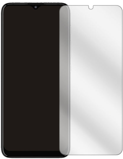 MotorolaMoto E20 mit aufgebrachter dipos Displayschutzfolie, glasklare Darstellung ohne Einschränkungen