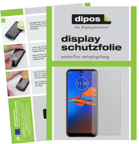 Matte Displayschutzfolie von dipos passend für Motorola Moto E6 Plus, präziser Zuschnitt und blasenfrei montiert