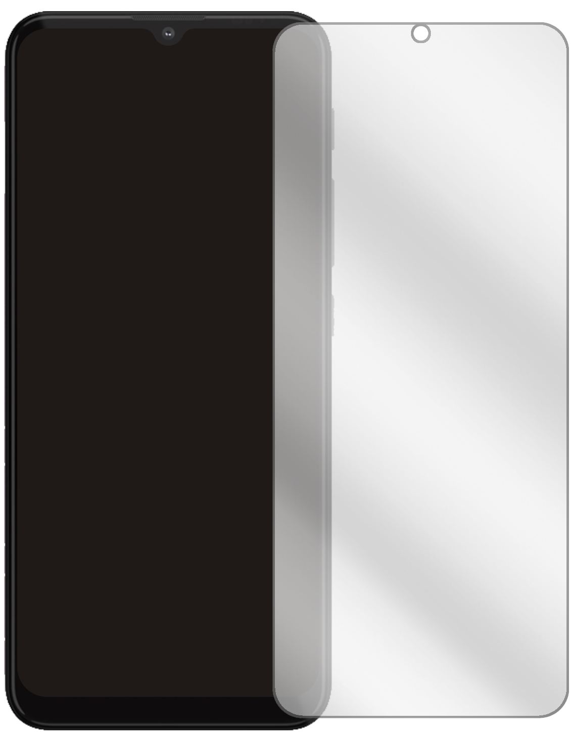 MotorolaMoto G10 Power mit aufgebrachter dipos Displayschutzfolie, glasklare Darstellung ohne Einschränkungen