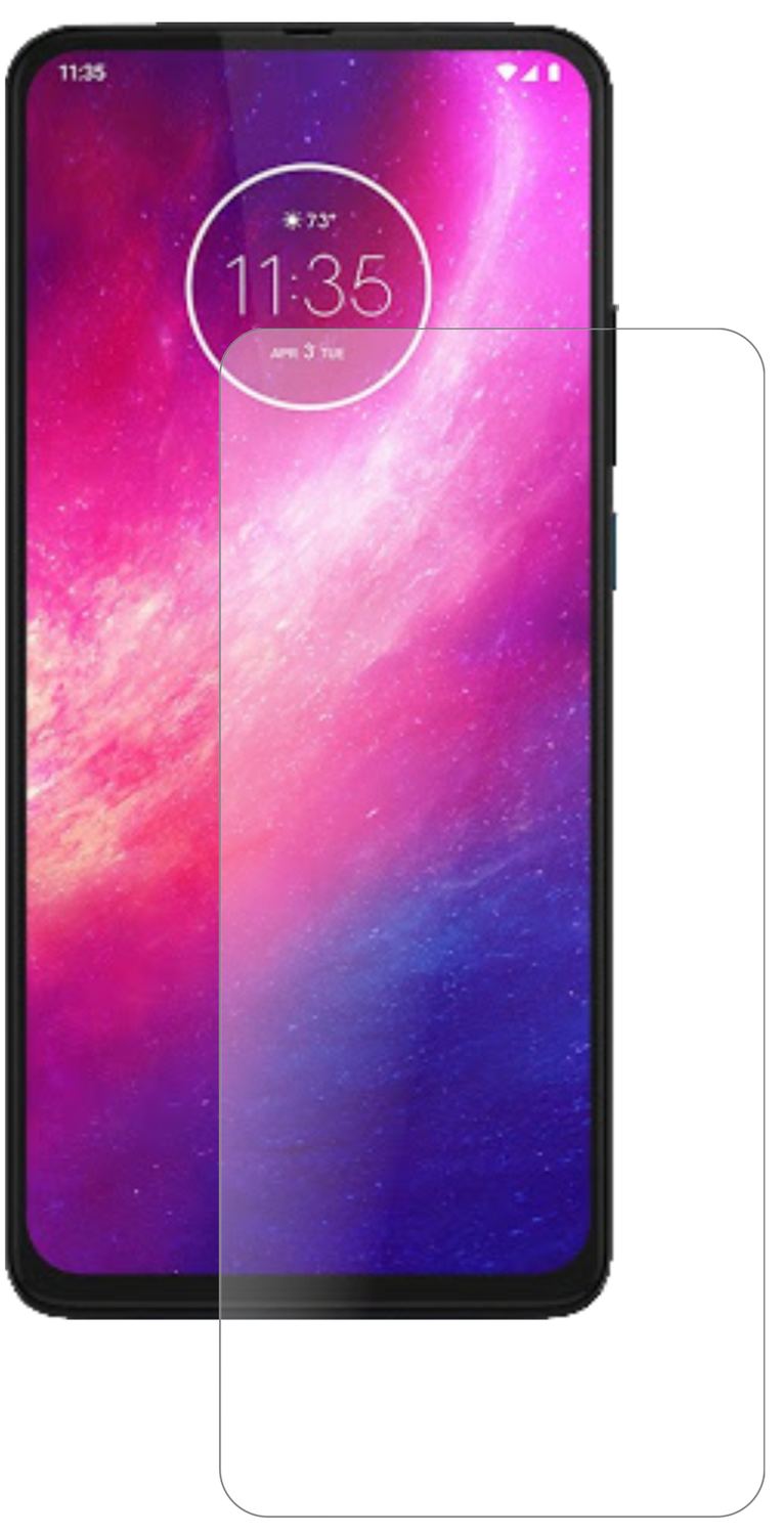 MotorolaMoto One Hyper mit aufgebrachter dipos Panzerfolie, die lästige Fingerabdrücke minimiert