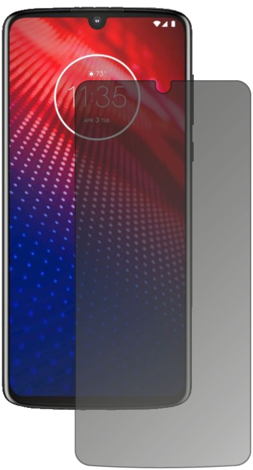 MotorolaMoto Z4 mit aufgebrachtem dipos Displayschutz, der seitliche Einblicke blockiert