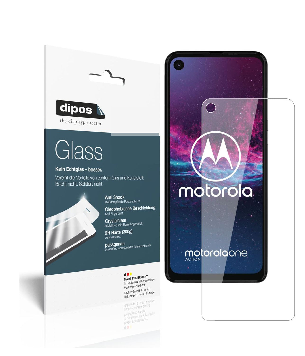 Perfekte Passform und ultimative Qualität: Unser 9H Panzerglas bietet Schutz für Motorola-One Action