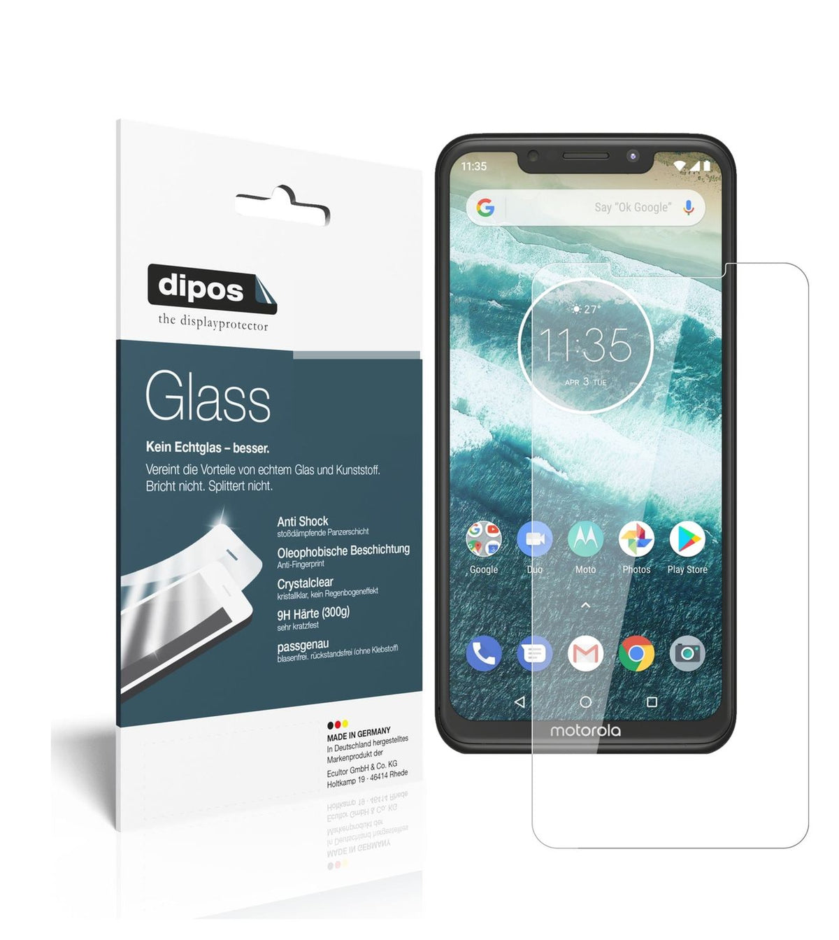 Perfekte Passform und ultimative Qualität: Unser 9H Panzerglas bietet Schutz für Motorola-One Power