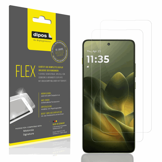 Klare Displayschutzfolie von dipos passend für Motorola Signature, 100% Displayabdeckung und blasenfreie Montage