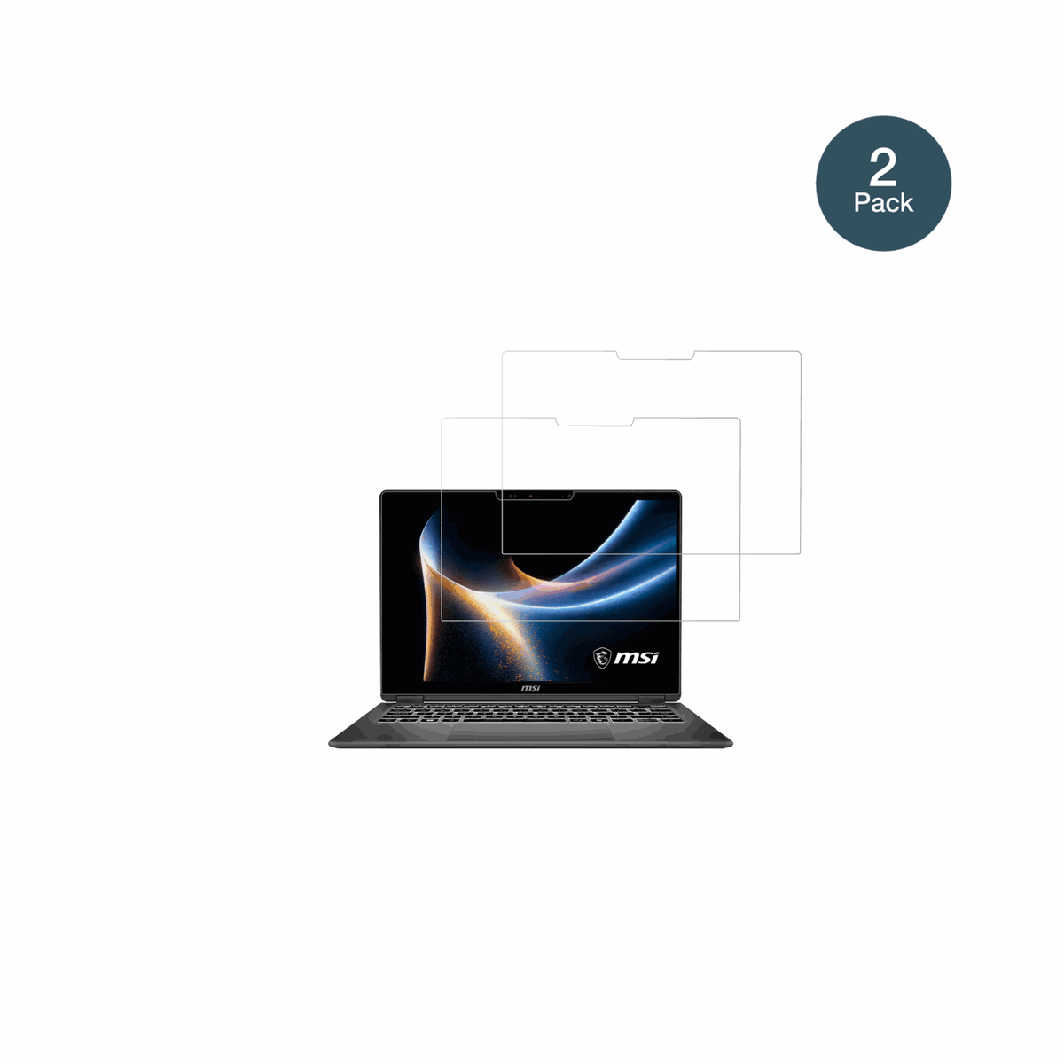MSIPrestige 16 Flip AI Plus mit aufgebrachter dipos Flex Schutzfolie, glasklare Darstellung ohne Einschränkungen