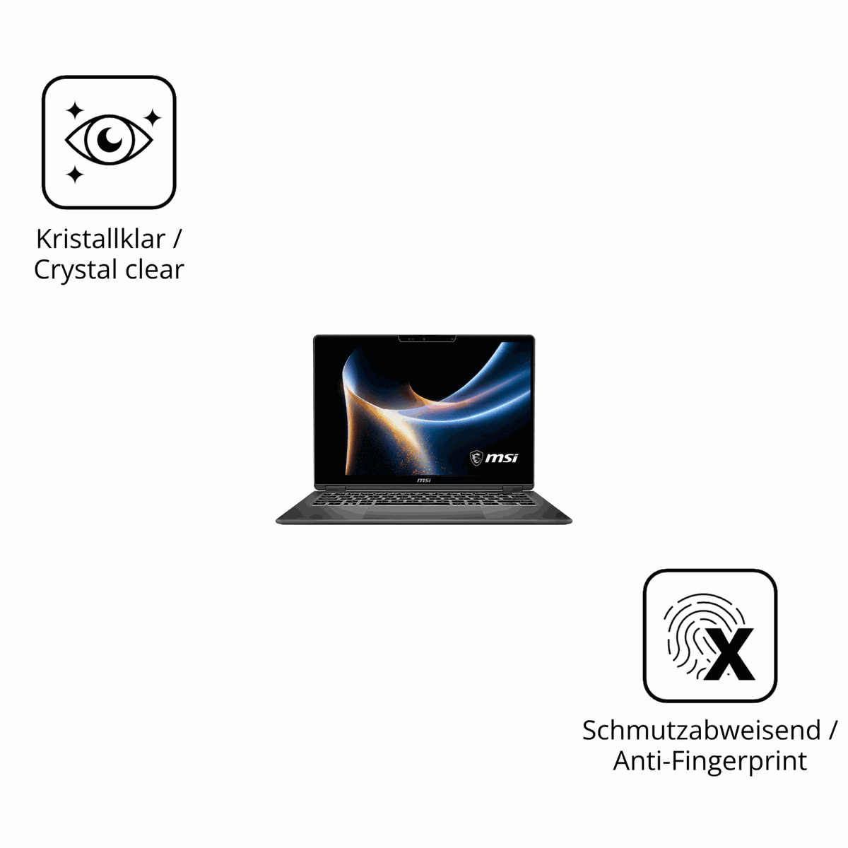Flexible TPU-Folie passend zugeschnitten für MSI Prestige 16 Flip AI Plus, vollständige Abdeckung