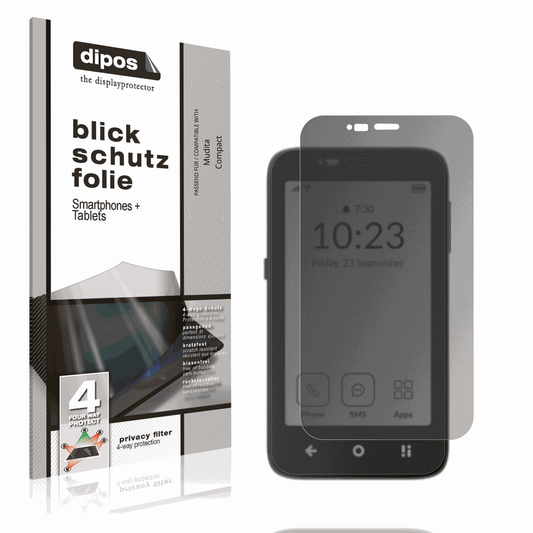 Blickschutzfolie von dipos passend für muditacompact, präziser Zuschnitt und blasenfrei montiert