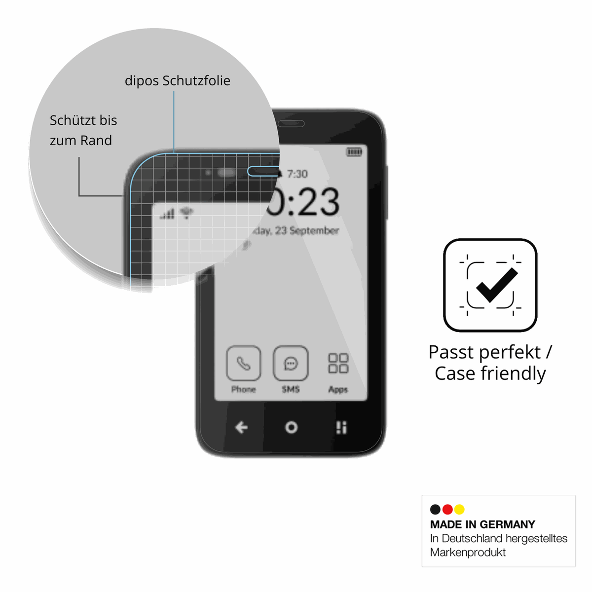Besonders flexibler Displayschutz mit Anti-Shock-Schicht im Materialmix