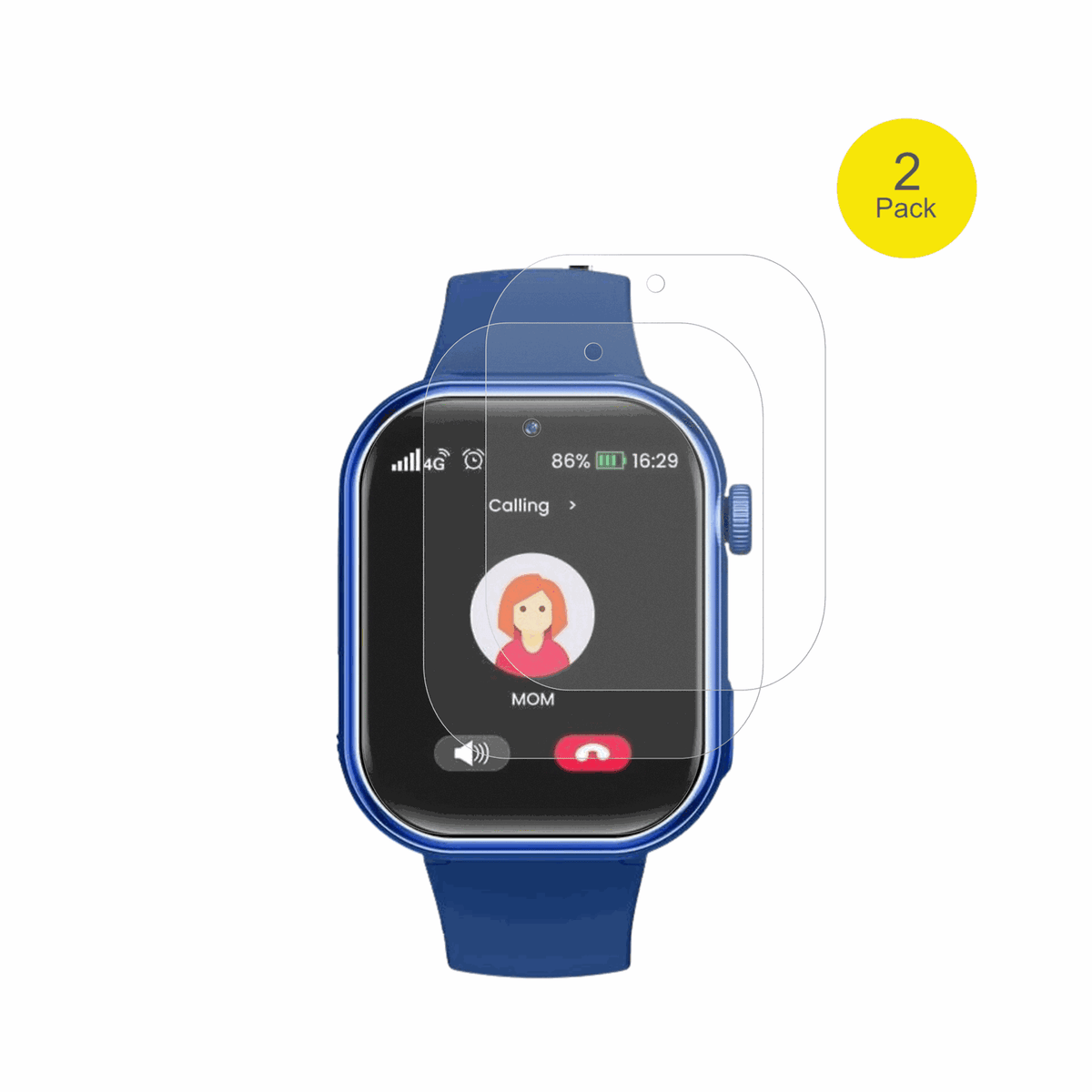 NaixuesKids Smartwatch GPS mit aufgebrachter dipos Flex Schutzfolie, glasklare Darstellung ohne Einschränkungen