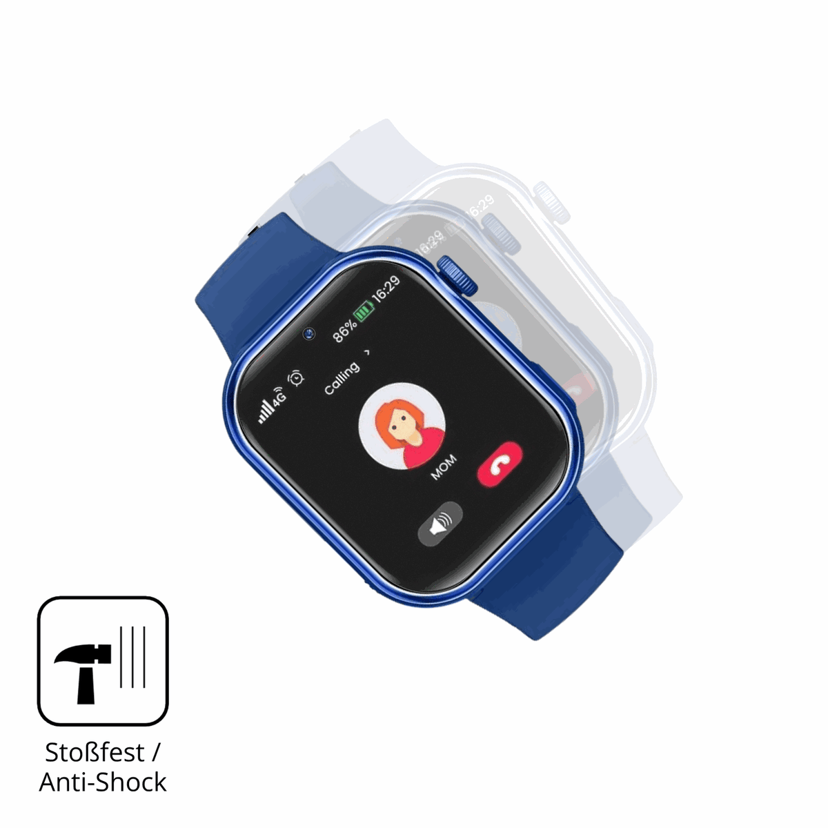 Schutz gegen Kratzer auf dem Naixues Kids Smartwatch GPS Glas durch Schlüssel, Stöße gegen die Tischkante oder Stürze