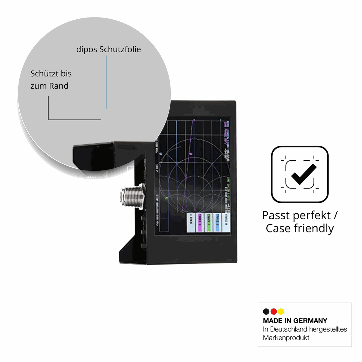 Besonders flexibler Displayschutz mit Anti-Shock-Schicht im Materialmix