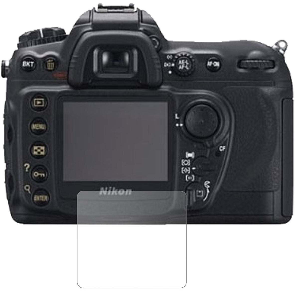 NikonD200 mit aufgebrachter dipos Panzerfolie, die lästige Fingerabdrücke minimiert