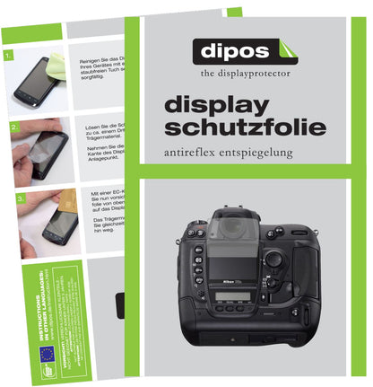 Matte Displayschutzfolie von dipos passend für Nikon D2X, präziser Zuschnitt und blasenfrei montiert