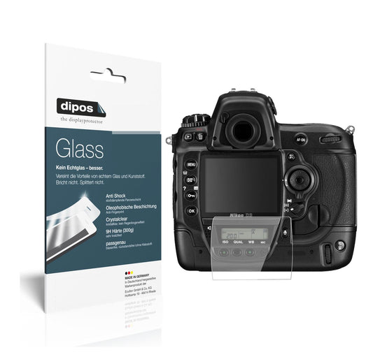 Klare Displayschutzfolie von dipos passend für Nikon D3, 9H kratzfest und blasenfrei montiert