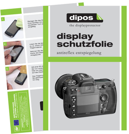 Matte Displayschutzfolie von dipos passend für Nikon D300, präziser Zuschnitt und blasenfrei montiert