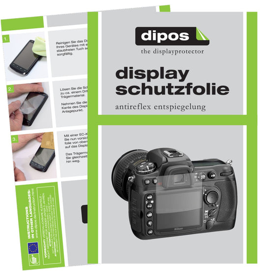 Matte Displayschutzfolie von dipos passend für Nikon D300, präziser Zuschnitt und blasenfrei montiert