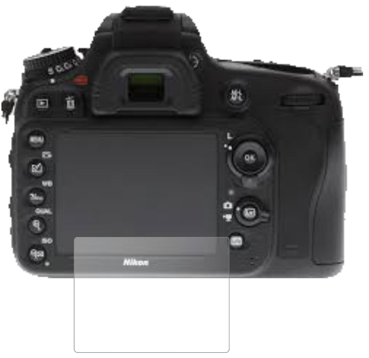 NikonD610 mit aufgebrachter dipos Panzerfolie, die lästige Fingerabdrücke minimiert